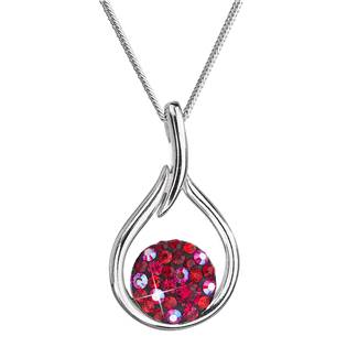 Stříbrný náhrdelník se Swarovski krystaly kapka, Cherry