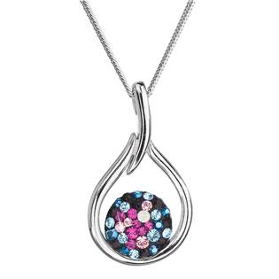 Stříbrný náhrdelník se Swarovski krystaly kapka, Galaxy