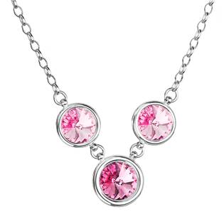 Stříbrný náhrdelník se Swarovski krystaly, Light Rose