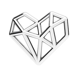Stříbrný přívěšek origami srdce
