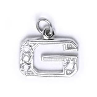 Stříbrný přívěšek písmeno se zirkony - iniciála G