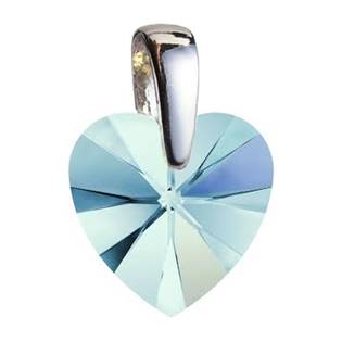 Stříbrný přívěšek srdce z dílny Crystals from Swarovski® Aqua