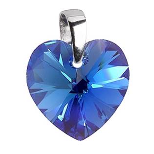 Stříbrný přívěšek srdce z dílny Crystals from Swarovski® Blue