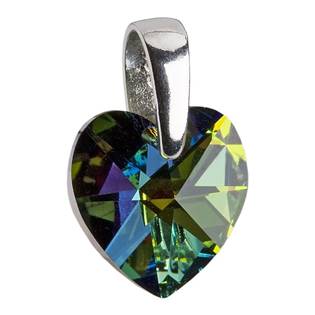 Stříbrný přívěšek srdce z dílny Crystals from Swarovski® Vitrail Dark