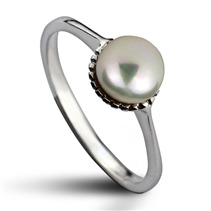 Stříbrný prsten přírodní perla 5,5 mm, vel. 51