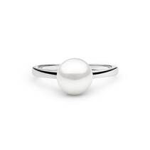 Stříbrný prsten s bílou perlou