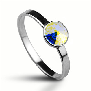 Stříbrný prsten s kamenem Crystals from Swarovski®, barva: CRYSTAL AB