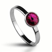 Stříbrný prsten s kamenem Crystals from Swarovski®, barva: FUCHSIA