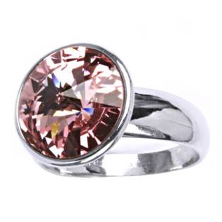 Stříbrný prsten s kamenem Crystals from SWAROVSKI®, barva: ROSE