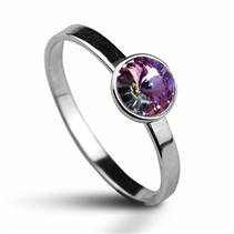 Stříbrný prsten s kamenem Crystals from SWAROVSKI®, barva: VITRAIL LIGHT