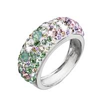 Stříbrný prsten s krystaly Crystals from Swarovski®, Sakura