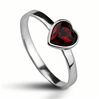 Stříbrný prsten se srdíčkem Crystals from SWAROVSKI®, barva: SIAM
