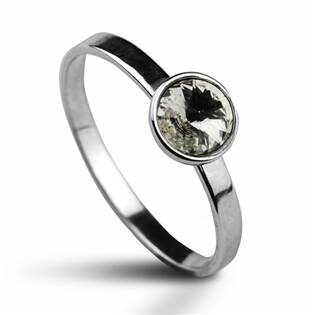 Stříbrný prsten SWAROVSKI® el., Crystal, vel. 47