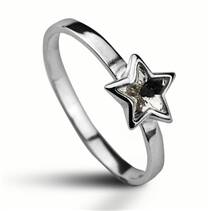 Stříbrný prsten SWAROVSKI® el., hvězda, vel. 57