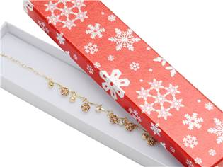 Vánoční dárková krabička na náramek - červené víčko