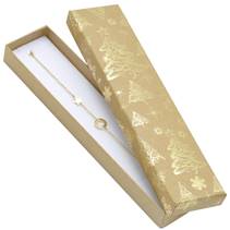 Vánoční dárková krabička na náramek - zlatý motiv