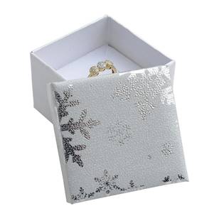 Vánoční dárková krabička na prsten - bílá