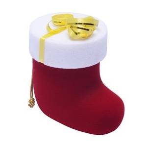 Vánoční dárková krabička na prsten - Santova bota