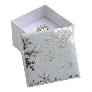 Vánoční dárková krabička na prsten nebo náušnice - bílá