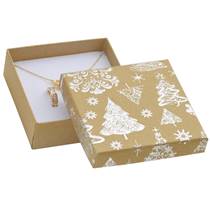 Vánoční dárková krabička na soupravu - stříbrný motiv