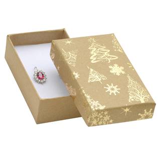 Vánoční dárková krabička na soupravu - zlatý motiv