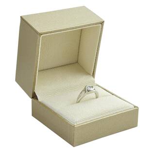 Zlacená koženková krabička na náušnice
